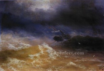  Paisaje Lienzo - Tormenta en el mar 1899 paisaje marino Ivan Aivazovsky